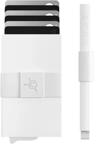 Vista 14 de CODE 118 Billetera – Billetera inteligente automática premium, bloqueo RFID, billetera de metal minimalista emergente para hombres, aluminio de 24K