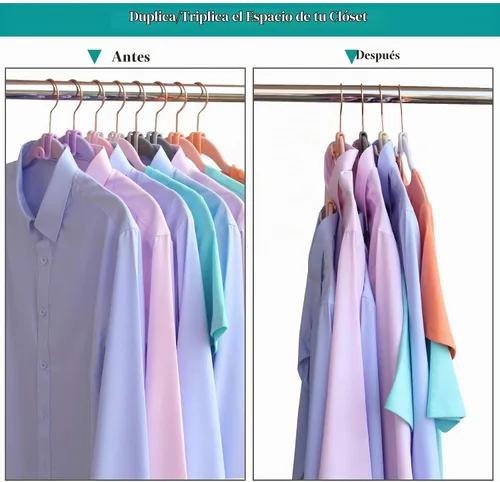 Vista 3 de Ganchos de conector para colgar ropa, mini ganchos en cascada para perchas de terciopelo abrazables, resistente ahorro de espacio para armario, 60