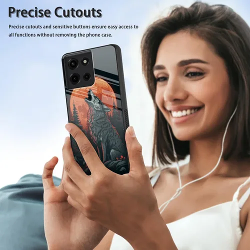 Vista 91 de Funda para Motorola Moto Edge 2022, cubierta trasera de vidrio templado con protector de pantalla, funda protectora a prueba de golpes para Motorola