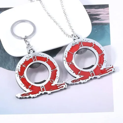 Vista 5 de SONGCHANGJEWELRY Game God Of War Ragnarok Keychains - Kratos Blades of Chaos Cosplay Metal Keychain - Gifts Men Teens Fan