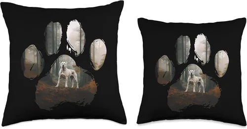 Vista 3 de Dogo Argentino Mountain Paw Design Dog Mom Dad Throw Pillow