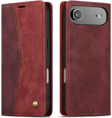 Vista 26 de QLTYPRI Para iPhone Air Case Wallet Con Tarjetero, Vintage PU Cuero Kickstand Cierre Magnético A Prueba De Golpes Folio Libro Funda Para IPhone 17