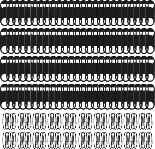 Vista 8 de Paquete de 25 abrebotellas planos de acero inoxidable con llavero de 3.5 pulgadas, mini abrebotellas de cerveza plano negro, llavero para barman