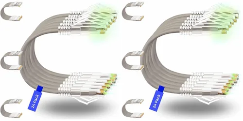 Vista 24 de Rapink Patch Cables Cat6/ Cat6a - Cable de conexión Ethernet Cat6 / Cat6a, compatible con 10G, cable de conexión Cat 6 sin enganches para panel