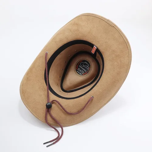 Vista 5 de Sombreros de vaquero australianos de cuero duradero, para hombre y mujer
