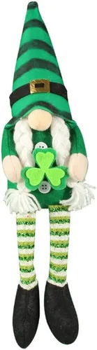 Vista 2 de Decoraciones del día de San Patricio, adornos de muñeca de gnomo irlandés de primavera, muñeco de elfo decorativo, trébol verde, regalo