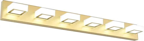 Vista 9 de Ralbay Luces Doradas para Tocador de Baño 3 Luces LED Modernas Luces Doradas para Tocador Sobre Espejo Accesorio Luz de Pared Dorada para Tocador