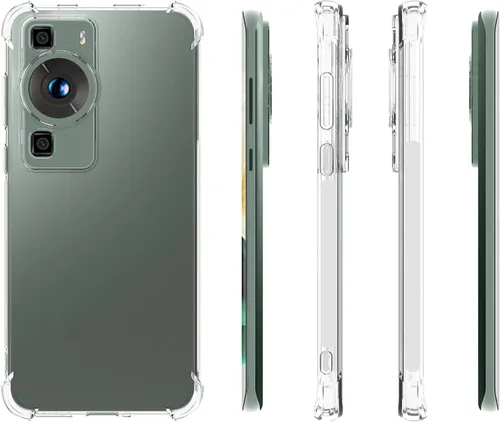Vista 2 de USTIYA Funda para Huawei P60 Pro y Huawei P60 Transparente TPU Cuatro Esquinas Cubierta Protectora Transparente Suave