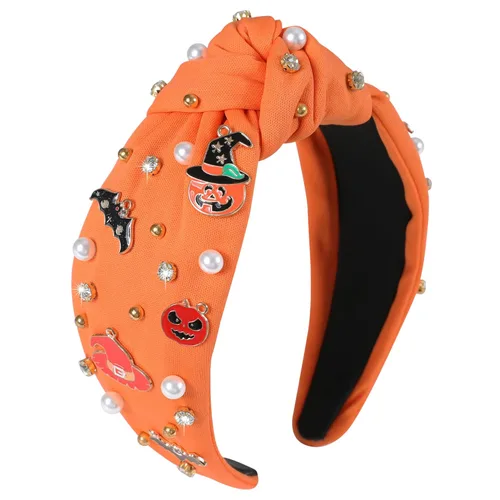 Vista 31 de Diademas de fantasma de Halloween para mujer, diadema de araña espeluznante con cuentas de diamantes de imitación de cristal, accesorios