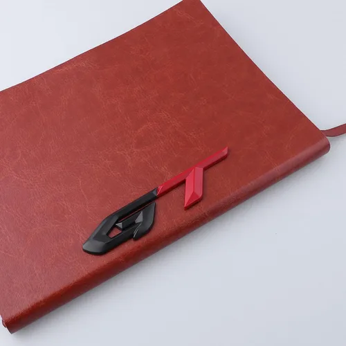 Vista 4 de GT - Calcomanías de metal 3D autoadhesivas para automóvil, emblema de automóvil e insignia, decoración de cubierta de arañazos para camión Negro-rojo