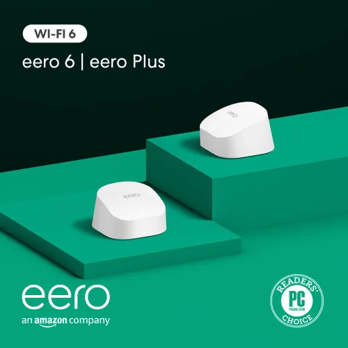 Vista 14 de Extensor de wifi Amazon eero 6 con 1 mes gratis de eero Plus (renovación automática): Agrega hasta 1500 pies cuadrados de cobertura Wi-Fi 6 a tu red