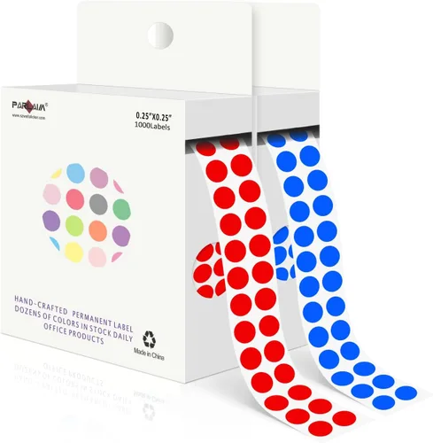 Vista 29 de PARLAIM Calcomanías de punto de código de color de 0.25 pulgadas, 1000 calcomanías de codificación en rollo para oficina, aula de estudiantes, Agua