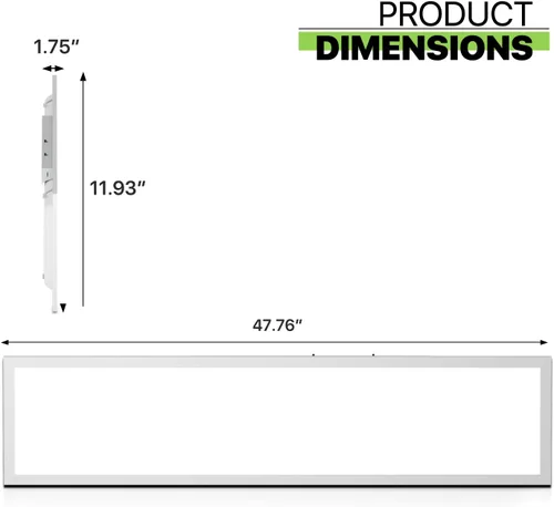 Vista 3 de Magshion Panel de luz LED 1 x 4, luz de techo empotrada regulable 36/40/50W y 3000K/4000K/5000K temperaturas de color seleccionables, lámpara