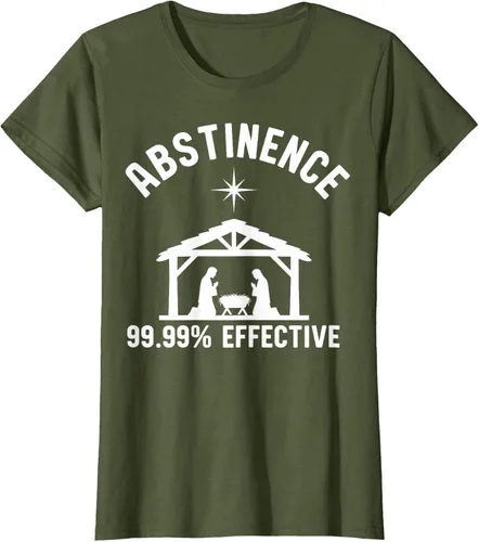 Vista 59 de Abstinence 99.99 Percent Effective Nativity Christmas Joke T-Shirt