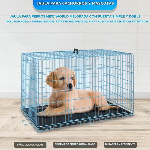 Vista 4 de [Usado] FDW Jaula para perros pequeños de 24 pulgadas plegable de metal con alambre para mascotas, doble puerta con panel divisor para interiores