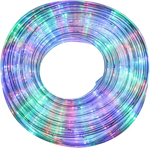 Vista 8 de DINGFU Cuerda de luces LED de 33 pies, 240 luces LED de 110 V, 2 cables, conectables, impermeables, para interiores y exteriores, cuerda de luz