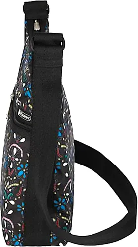 Vista 4 de LeSportsac Cloistered Jewels - Bolso bandolera grande estilo 3710color E469, azulejos de arte de mosaico diseñados en coloridos motivos de cresta