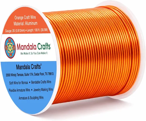 Vista 48 de Mandala Crafts - Alambre de aluminio anodizado de calibre 22 para hacer joyas - 137.2 m de alambre flexible surtido y coloreado - Doble para bonsái