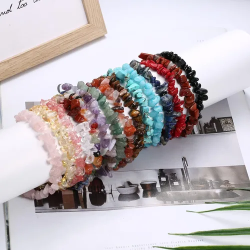 Vista 7 de Ubjuliwa 15 pulseras de chakras de piedras preciosas naturales para mujeres, pulseras de cristal curativo para mujeres y hombres, pulsera elástica
