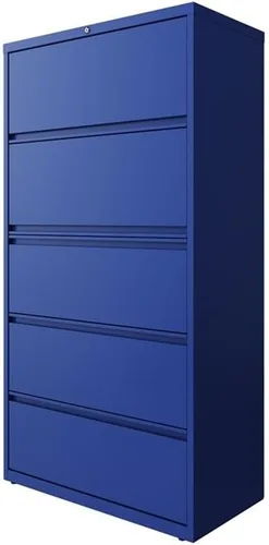 Vista 3 de UrbanPro Archivador lateral de metal de 36" con 5 cajones en azul clásico Blue