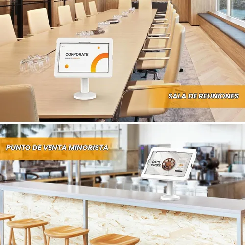 Vista 2 de Soporte para tablet de seguridad con bloqueo - Compatible con iPad 10.9", Pro 11", 1, 2, 3, 4, Air 4, 5, Air 11", iPad 11" (A16)