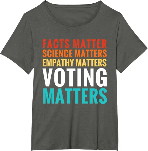 Vista 44 de Facts Matter Science Matters Voting Matters - Camiseta demócrata liberal, Negro, S