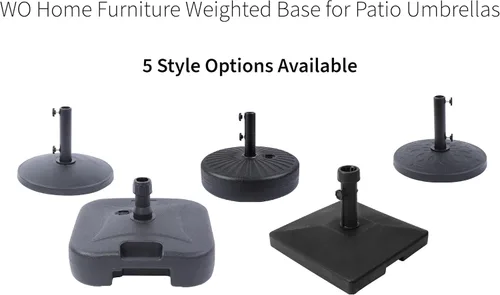 Vista 5 de WO Home Furniture - Sombrilla de mercado de 9 pies para patio, balcón al aire libre Gris