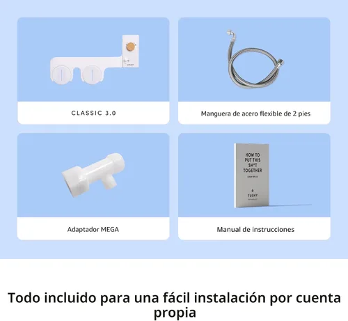 Vista 6 de TUSHY Classic 3.0 - Accesorio de bidé para inodoro, pulverizador de agua con autolimpieza no eléctrico, presión de agua ajustable, control de ángulo