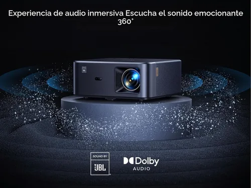 Vista 3 de Proyector 4K con Google TV, YABER K2s WiFi 6 Bluetooth, Sonido de JBL, Audio Dolby, Enfoque Automático y Keystone, Proyector de Película al Aire