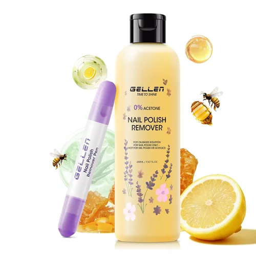 Vista 10 de Gellen Juego de removedor de esmalte de uñas con aroma a lavanda con lápiz lavanda (Lavender Scent)