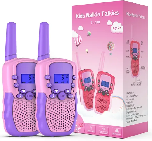 Vista 9 de Selieve Juguetes para niños y niñas de 3 a 12 años, Walkie Talkies para niños de 22 canales, juguete de radio de 2 vías con linterna LCD