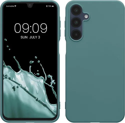 Vista 158 de kwmobile Funda compatible con Samsung Galaxy A12 - Funda protectora de silicona TPU suave y delgada - Azul Báltico