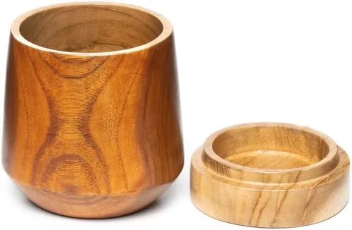 Vista 6 de Rainforest Bowls Juego de 4 cuencos de madera de Mushiwan de borde redondeado de Java con tapa, 4 pulgadas de diámetro, apto para el calor