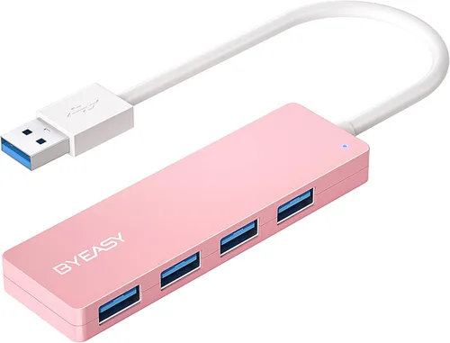 Vista 7 de BYEASY Hub USB, múltiples concentradores USB 3.0, divisor USB para portátil con puerto de alimentación tipo C, extensor para mouse, teclado, unidad