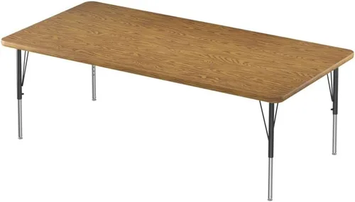 Vista 106 de Correll - Mesa rectangular de actividades para el aula de 24 x 36 pulgadas, altura ajustable (19-29 pulgadas), parte superior de nogal colonial