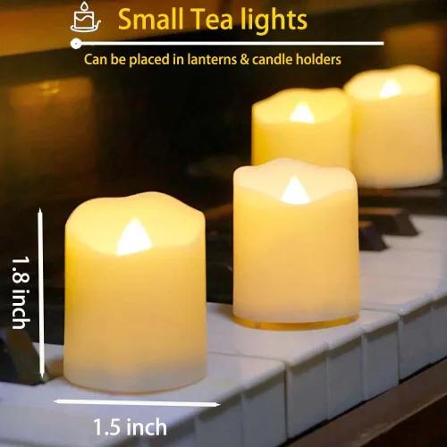 Vista 2 de Velas LED recargables con control remoto, 6 velas LED parpadeantes sin llama, velas de batería parpadeantes para decoración de Halloween, Navidad