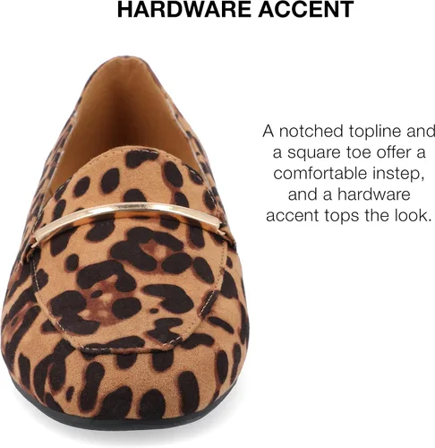 Vista 4 de Journee Collection Wrenn - Mocasines para mujer con muescas planas y puntera cuadrada, tacón de bloque sin cordones