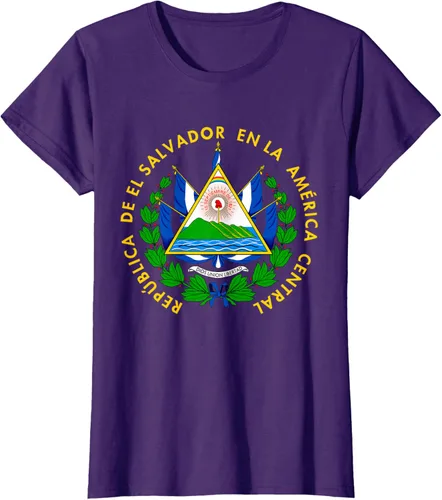 Vista 12 de Camiseta con diseño de emblema de la bandera de El Salvador