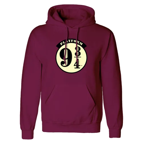 Vista 2 de Sudadera con Capucha Unisex Harry Potter Platform 9 and 3 Quarters Burdeos