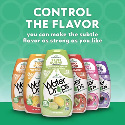 Vista 3 de SweetLeaf Gotas aromatizantes de agua, potenciador de agua de stevia, sin azúcar, aditivo de agua cero calorías para sabor, contiene extracto
