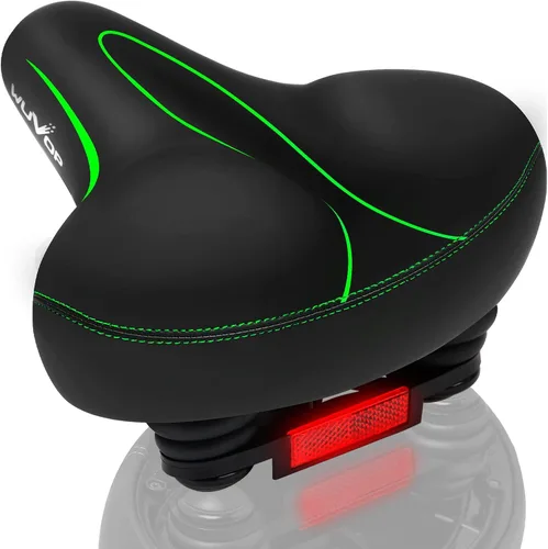 Vista 11 de Asiento de bicicleta de gran tamaño, asiento de bicicleta ancho para comodidad de mujeres y hombres, sillín de bicicleta universal impermeable