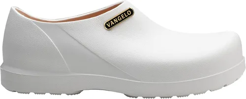 Vista 5 de VANGELO Zuecos profesionales antideslizantes para mujer, zapatos de trabajo, zapatos de enfermera, zapatos de chef, negro, blanco, lima, multicolor