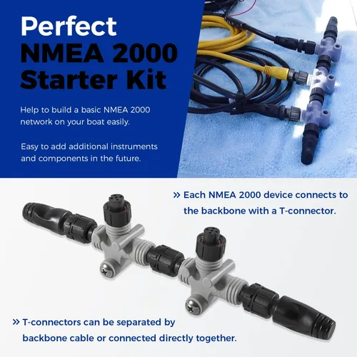 Vista 3 de Reemplazo para Garmin 010-11442-00 Kit de cables Nmea 2000 Kit de inicio con conectores en T