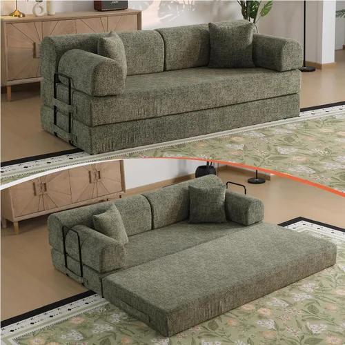 Vista 43 de Sofá cama de espuma viscoelástica de 79 pulgadas, futón convertible con reposacabezas alto, sofá sin hueso Negro