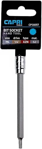 Vista 3 de Capri Tools 30057 XZN Dado de Broca Cuadrada Triple Extra Largo de 4mm con Impulsor de 1/4 Pulgadas