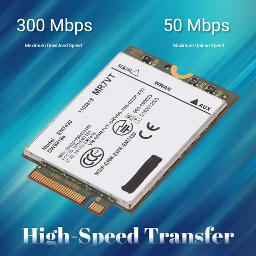 Vista 3 de Tarjeta de red 4G LTE, UMTS HSDPA HSPA+ LTE Módulo de red de computadora M.2 Interfaz, 300Mbps Plug and Play, para 7280 7285 7290 7389 7390 7480