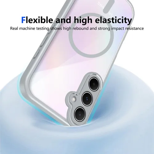 Vista 191 de Funda magnética transparente compatible con Xiaomi 17T, color negro 2 en 1 PC + TPU cubierta de teléfono a prueba de golpes, carcasa protectora