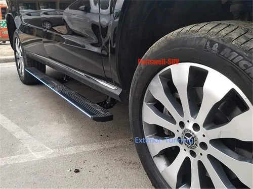 Vista 7 de Estribos eléctricos desplegables escalones laterales Pedales Protector Bar apto para Mercedes Bens GLE W166 2016-2018