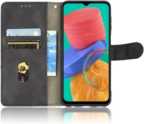 Vista 2 de Compatible con Redmi A1 4G Flip Wallet Cover Cover Compatible con Redmi A1 Plus 4G Kickstand Cierre Magnético Negro