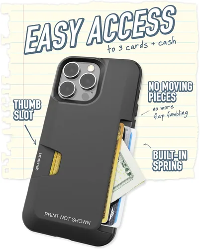 Vista 2 de Smartish - Bi The Way - Funda tipo cartera para iPhone 14 Pro Max - Wallet Slayer Vol 1 [delgado + protector] tarjetero - Compatible con iPhone 14